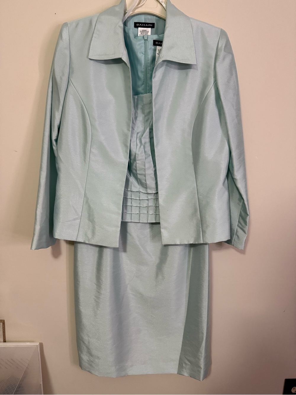 Bahari Mint Green Pencil Skirt Suit